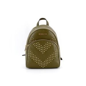 MICHAEL KORS Travel School Backpack Green Gold Stu